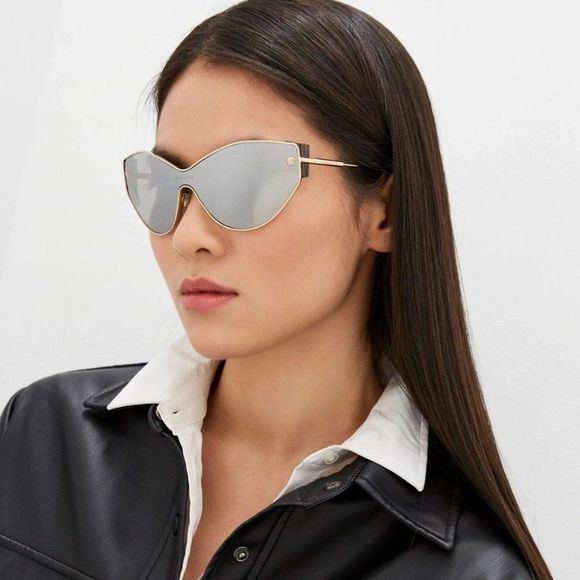 New Versace Women\'s Silver Sunglasses with box main image 8